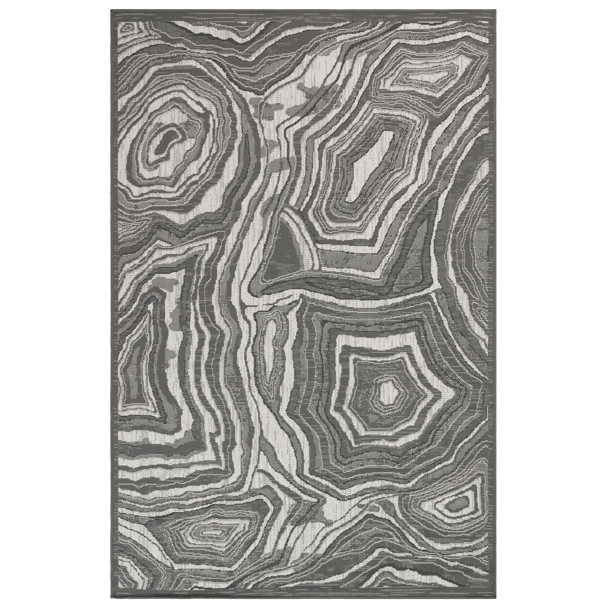 Cre80841097 Liora Manne Carmel Agate Indoor & Outdoor Rug, Grey - 7 Ft. 10 In. X 9 Ft. 10 In.
