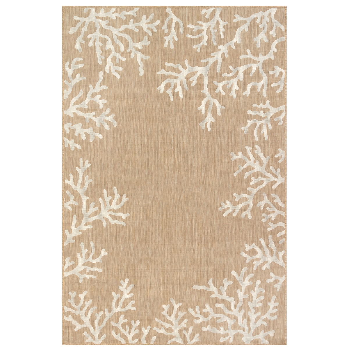 Cre45844812 Liora Manne Carmel Coral Border Indoor & Outdoor Rug, Sand - 39 X 59 In.