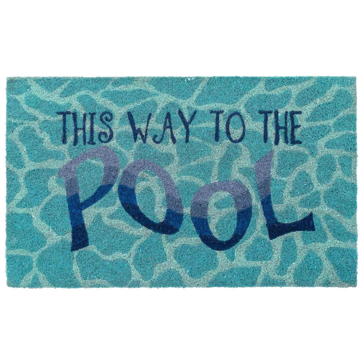 Ntr23220703 Liora Manne Natura This Way To The Pool Outdoor Mat, Water - 24 X 36 In.
