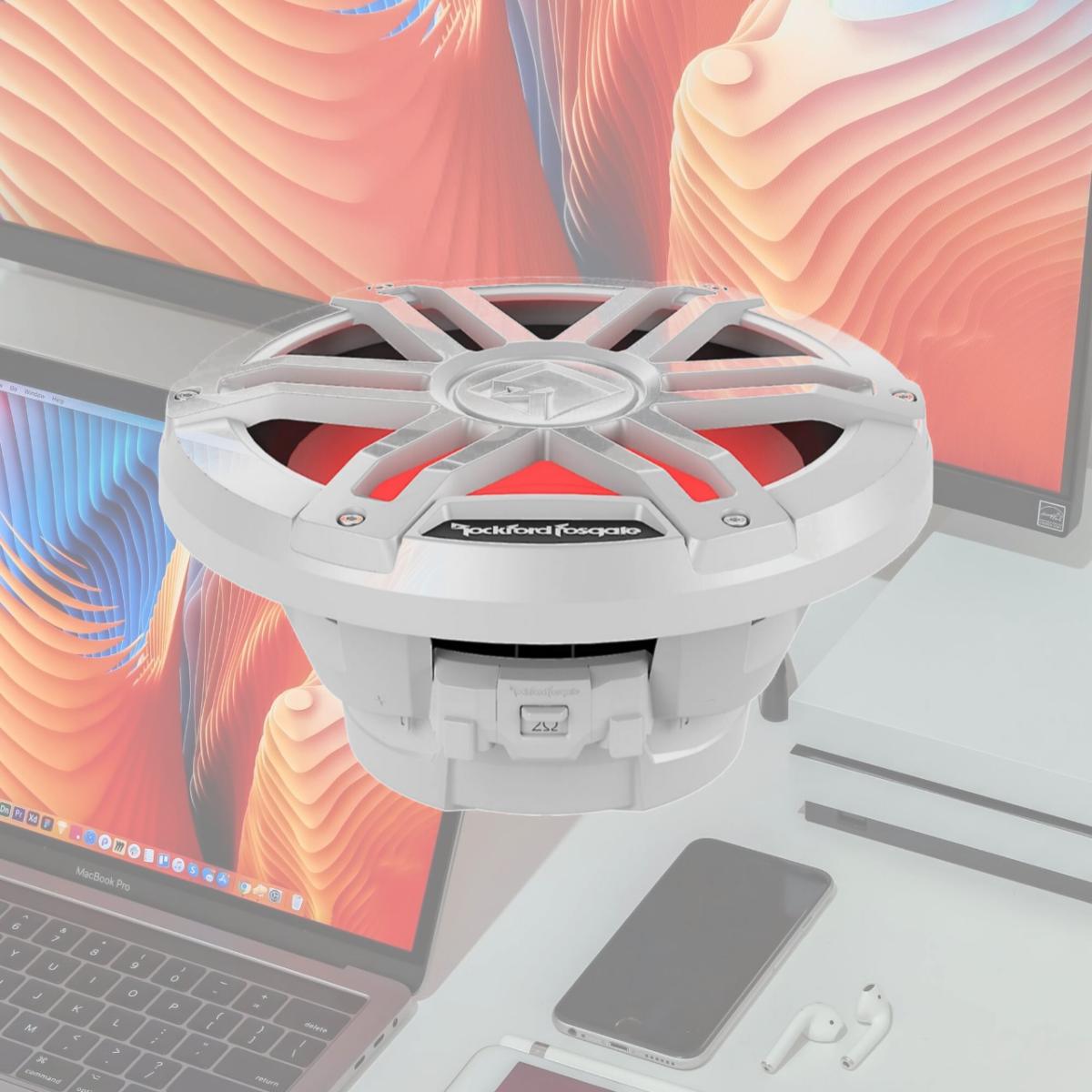 Picture of Rockford Fosgate M1D410 10 in. 300W 4 Ohm Color Optix Marine Subwoofer, White