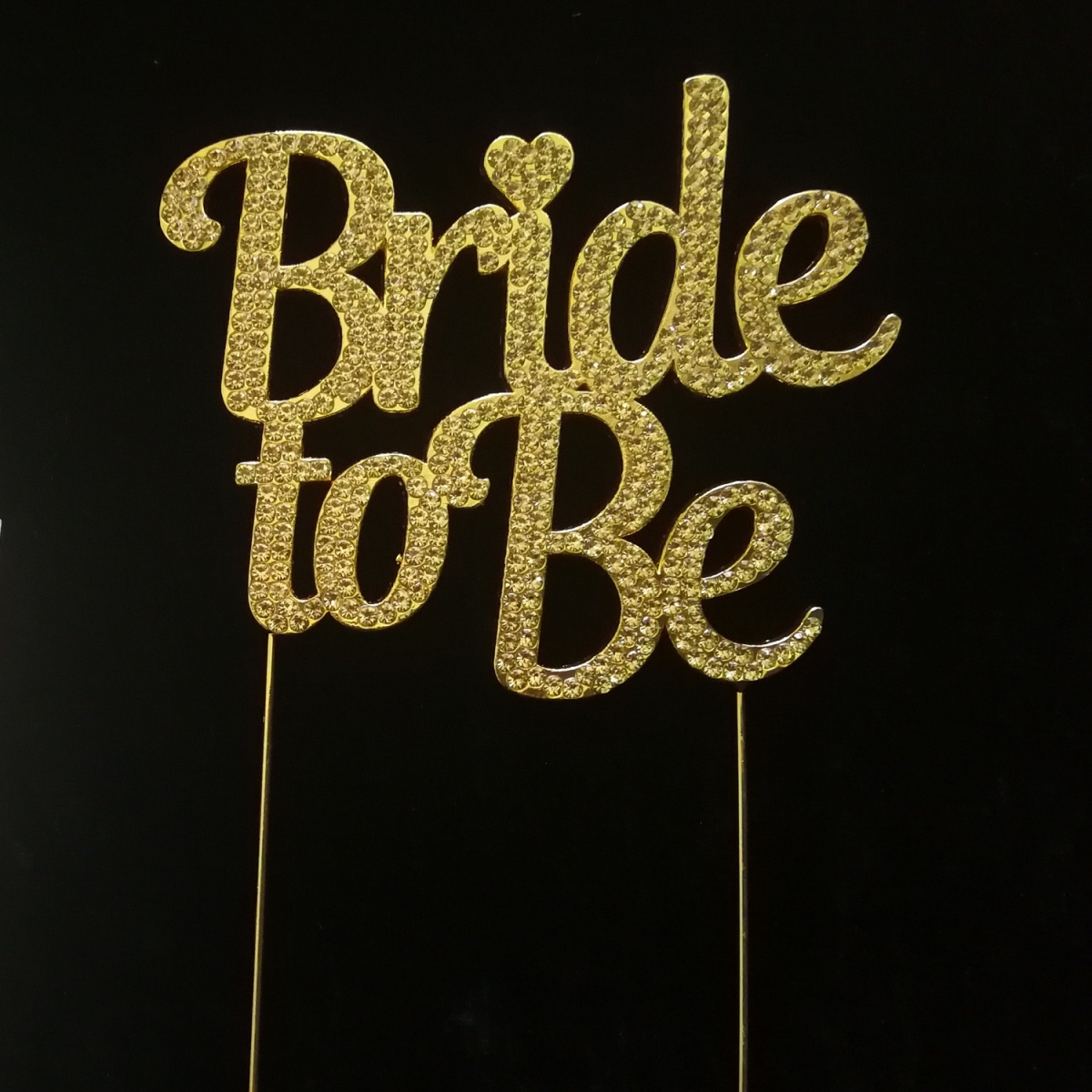33014-btbg Bride To Be Rhinestone Cake Topper - Gold
