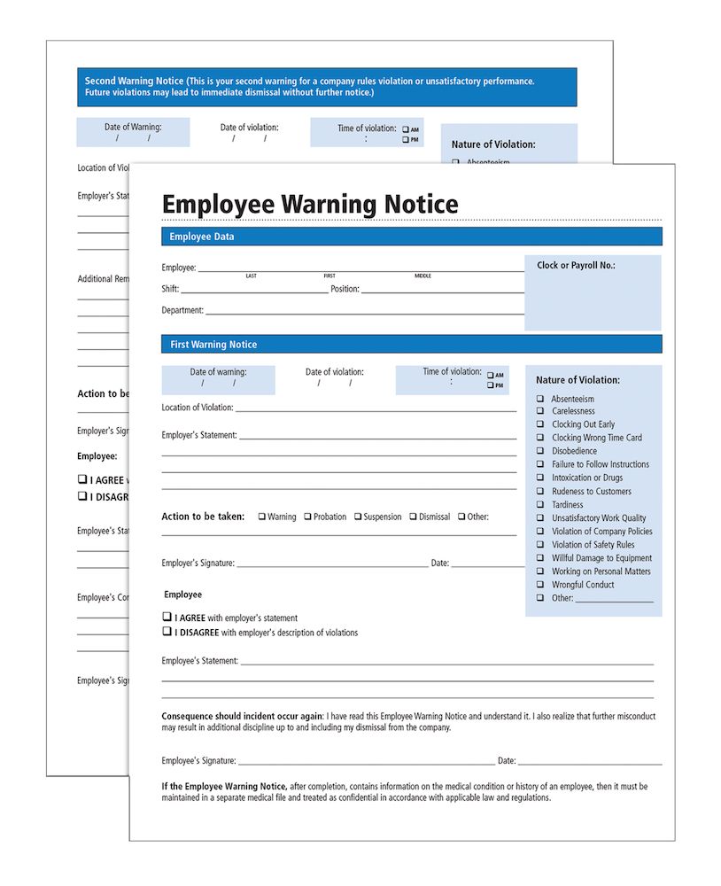 UPC 053926601059 product image for HR114 Adams Warning Notice Forms - White | upcitemdb.com