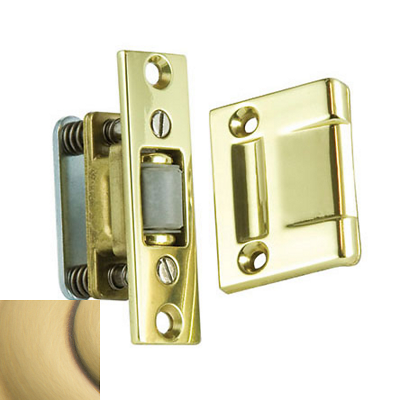 0430060 Roller Latch, Satin Brass And Brown