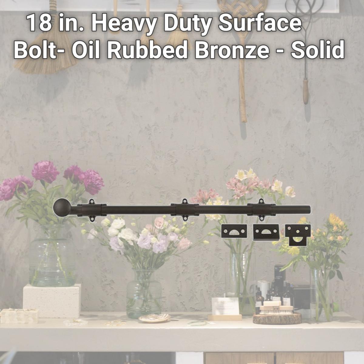 Picture of Deltana 18SB10B 18 in. Heavy Duty Surface Bolt- Oil Rubbed Bronze - Solid 