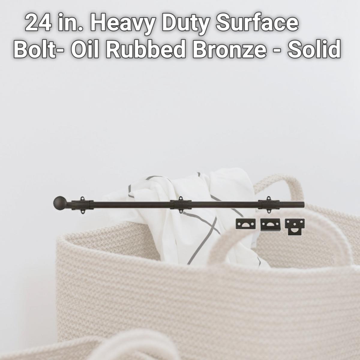 Picture of Deltana 24SB10B 24 in. Heavy Duty Surface Bolt- Oil Rubbed Bronze - Solid 