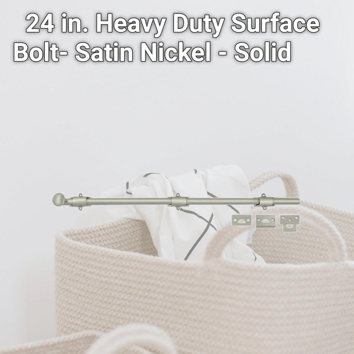 Picture of Deltana 24SB15 24 in. Heavy Duty Surface Bolt- Satin Nickel - Solid 