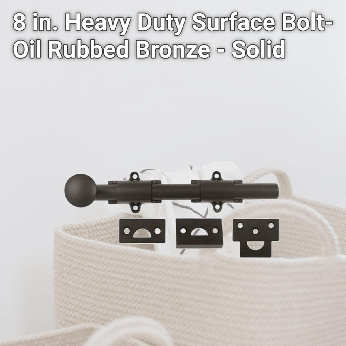 Picture of Deltana 8SB10B 8 in. Heavy Duty Surface Bolt- Oil Rubbed Bronze - Solid 