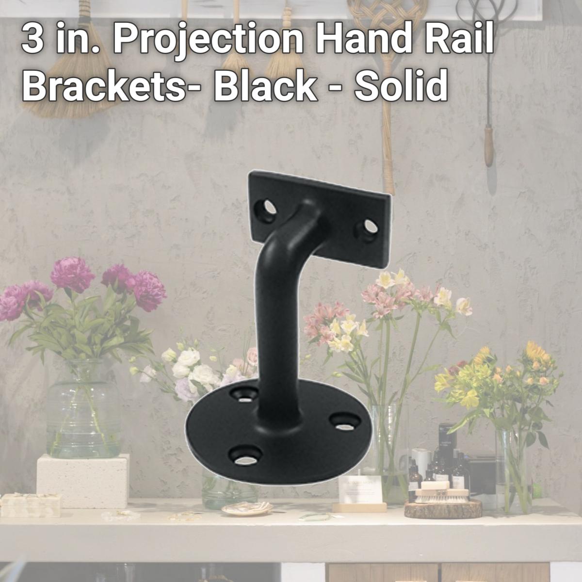 Picture of Deltana HRC253U19 3 in. Projection Hand Rail Brackets- Black - Solid 