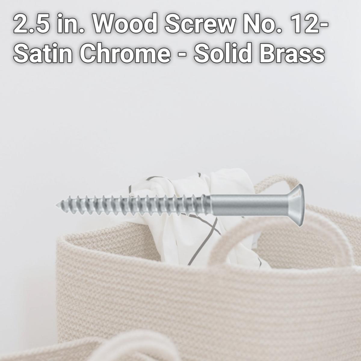 Picture of Deltana SCWB1225U26D 2.5 in. Wood Screw No. 12- Satin Chrome - Solid Brass