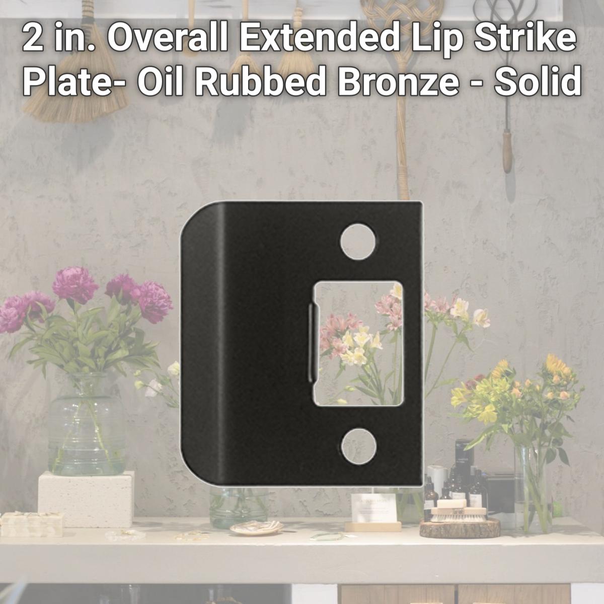 Picture of Deltana SPE200U10B 2 in. Overall Extended Lip Strike Plate- Oil Rubbed Bronze - Solid 