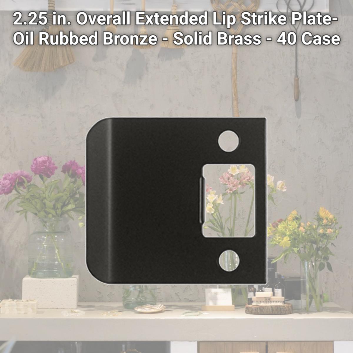 Picture of Deltana SPE250U10B 2.25 in. Overall Extended Lip Strike Plate- Oil Rubbed Bronze - Solid Brass 