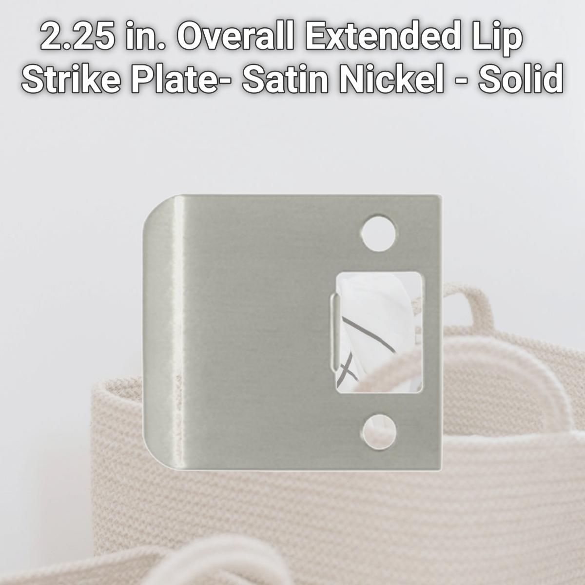 Picture of Deltana SPE250U15 2.25 in. Overall Extended Lip Strike Plate- Satin Nickel - Solid 