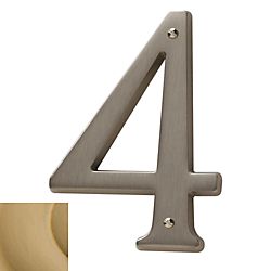 4.75 In. Carded House Number No. 4 - Vintage Brass