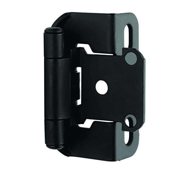 Amerock BPR7550FB 0.5 in. Self Closing Partial Wrap Hinge, Flat Black