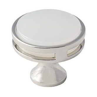 Amerock BP36608PNFA 1.37 in. Frosted Acrylic Oberon Cabinet Knob, Bright Nickel