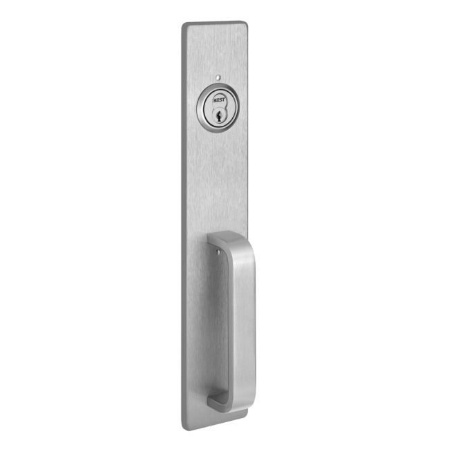 UPC 742431000043 product image for Key Retracting Latchbolt Pull Exit Trim with A Pull, Satin Stainless Steel F | upcitemdb.com