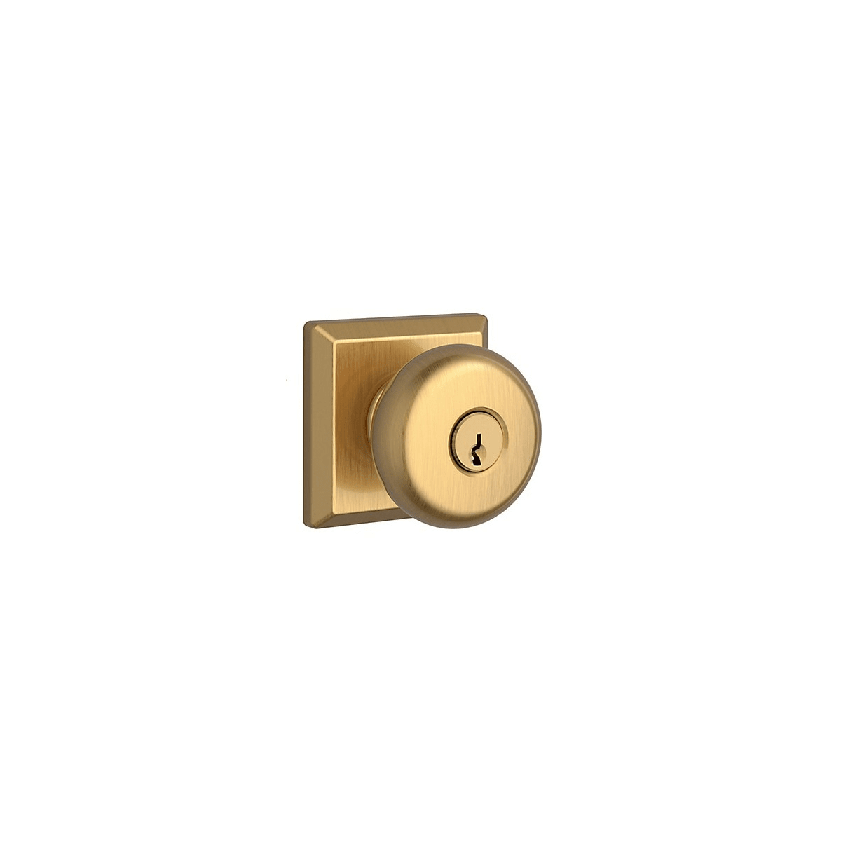 UPC 823079610839 product image for ENROUTSR044 Round Single Cylinder Keyed Entry Door Knob with Square Rose, Li | upcitemdb.com