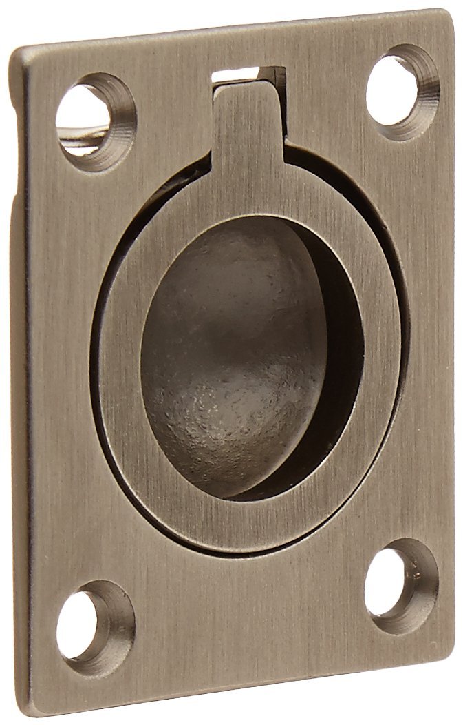 00392151 Flush Ring Door Pull, Antique Nickel