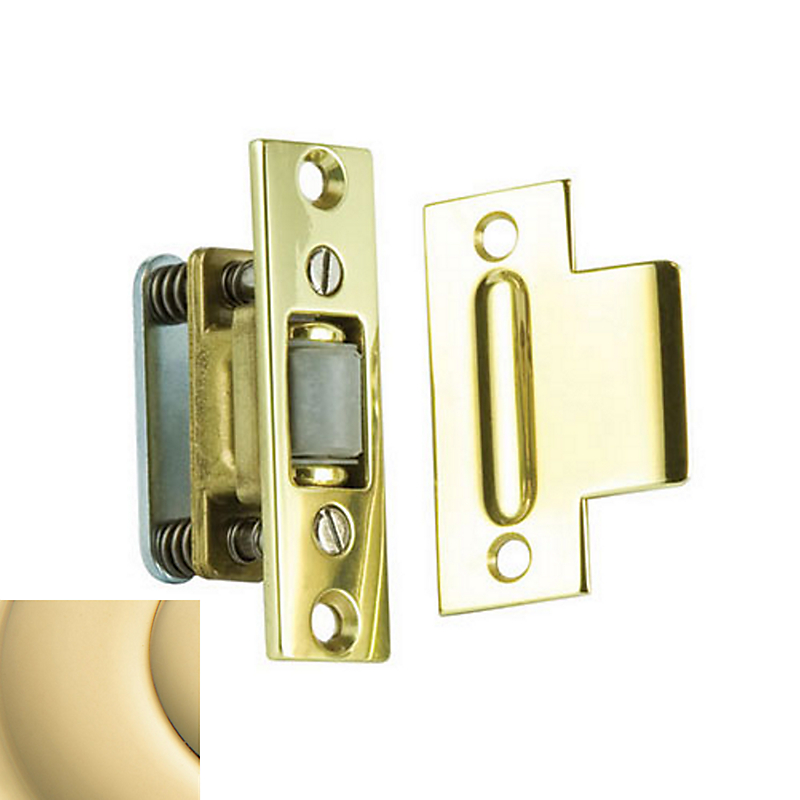 00432031 Roller Latch With T Strike, Non-lacquered Brass