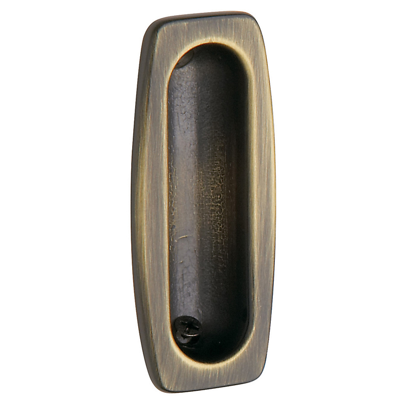 00458050 Sliding Door Flush Pull, Satin Brass & Black