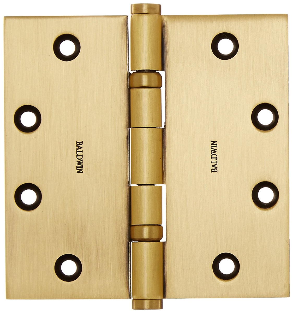 1046060i 4.5 X 4.5 In. Square Ball Bearing Mortise Hinge, Antique Brass With Brown