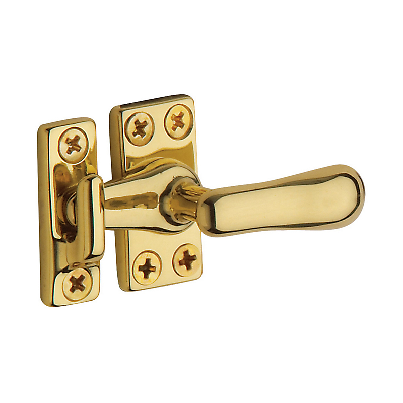 00491150 Casement Fastener With Surface Strike, Polished Brass