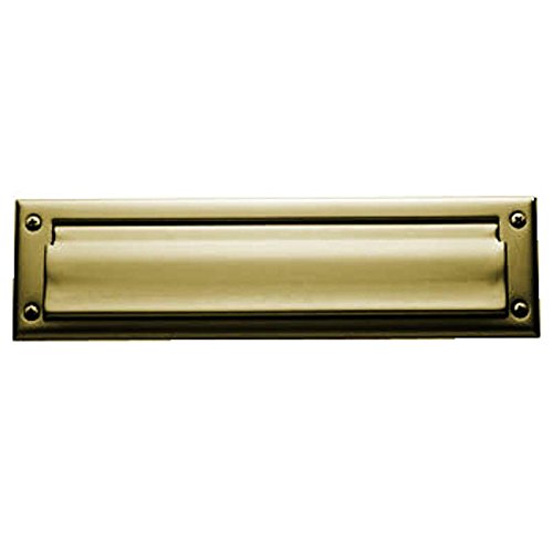 0014060 Letter Box Plate, Antique Brass With Brown