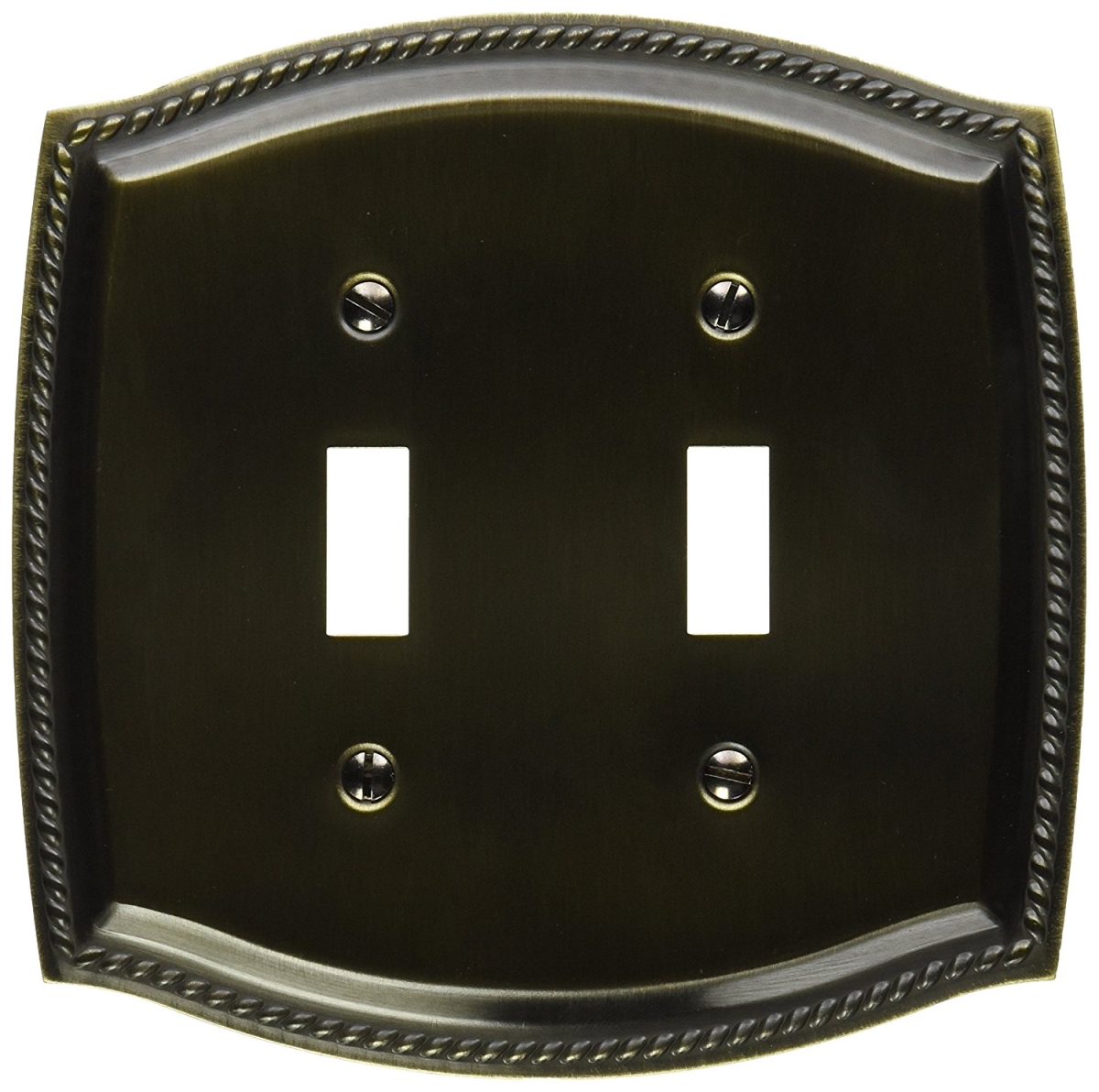 4790050 Double Toggle Rope Switch Plate, Antique Brass