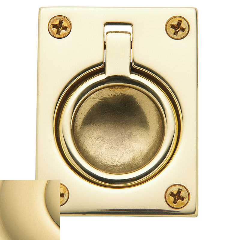 0394031 1.875 X 2.5 In. Flush Ring Pull, Non-lacquered Brass