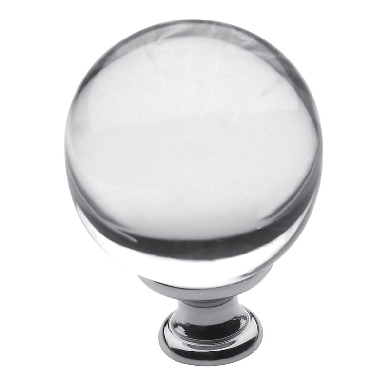4302260 1.38 In. Dia. Crystal Cabinet Knob, Polished Chrome