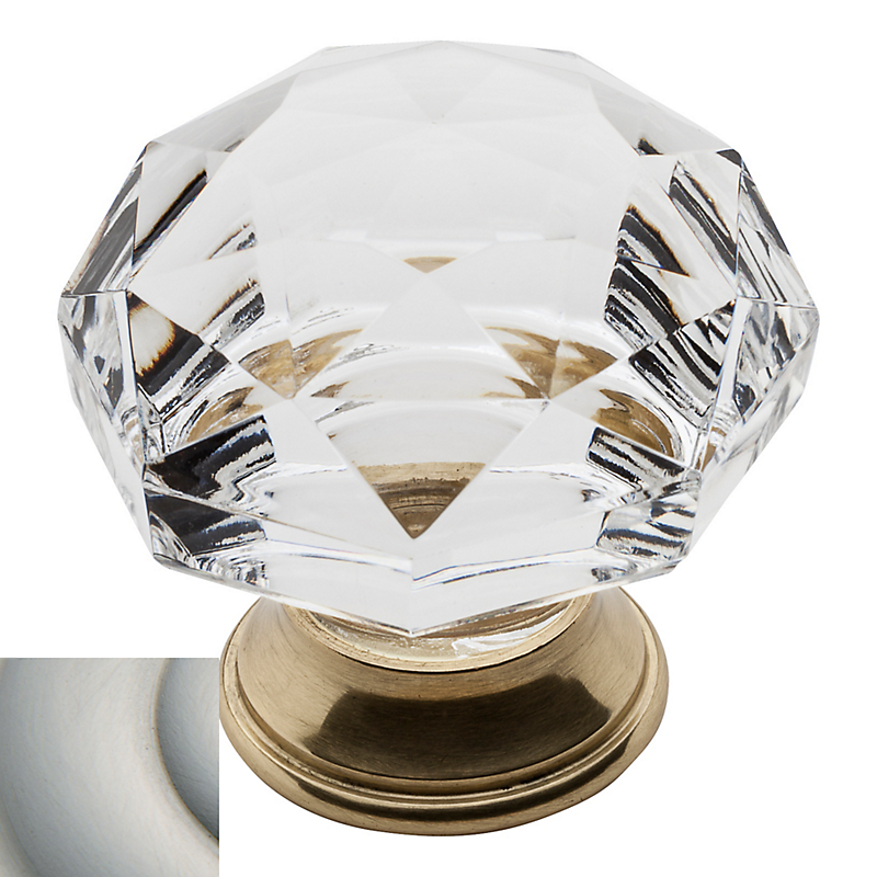 4325150 1.75 In. Dia. Crystal Cabinet Knob, Satin Nickel