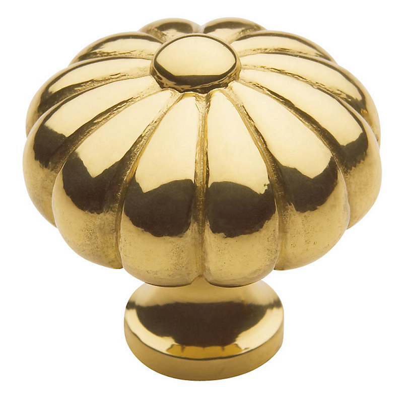 4458030 1.25 In. Dia. Mushroom Cabinet Knob, Polished Brass