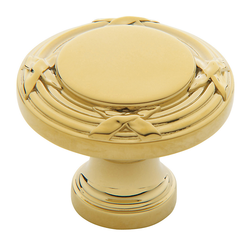 1.25 In. Dia. Round Edinburgh Cabinet Knob, Polished Brass