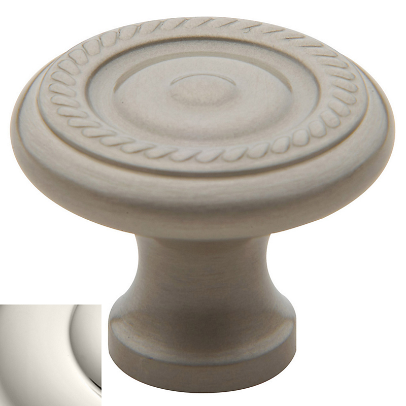1.25 In. Dia. Rope Cabinet Knob, Polished Nickel