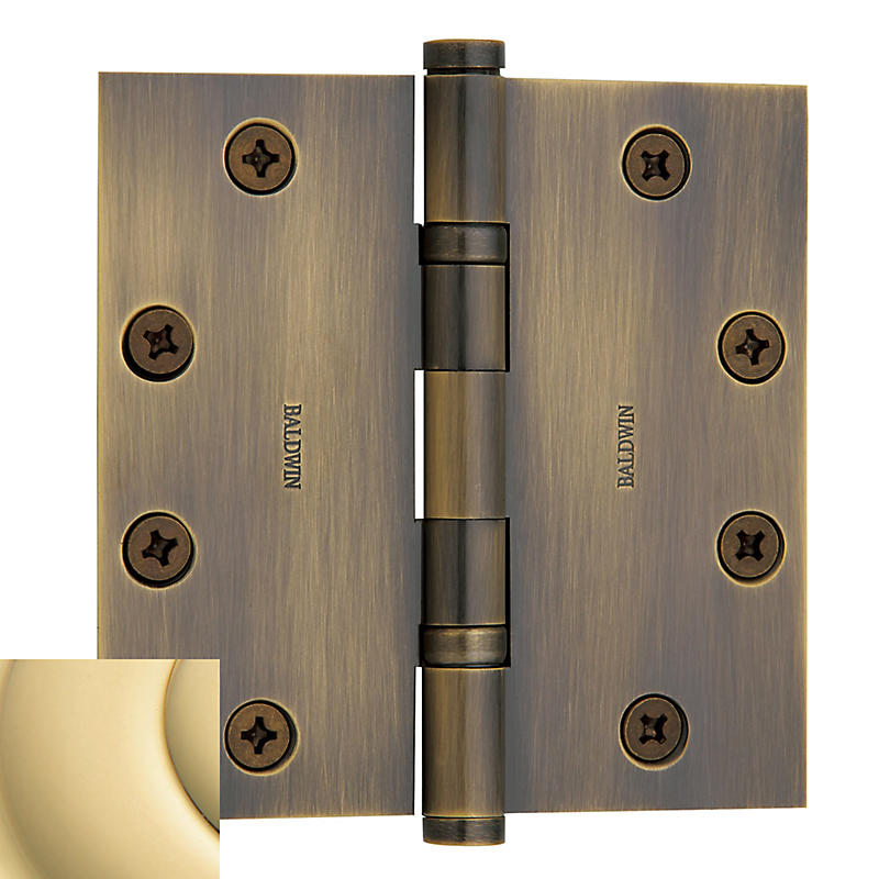 1046031i 4.5 X 4.5 In. Ball Bearing Hinge, Non-lacquered Brass