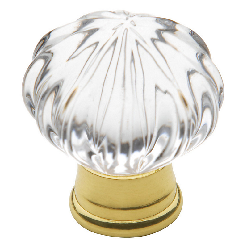 4326030 1 In. Crystal Round Cabinet Knob, Polished Brass