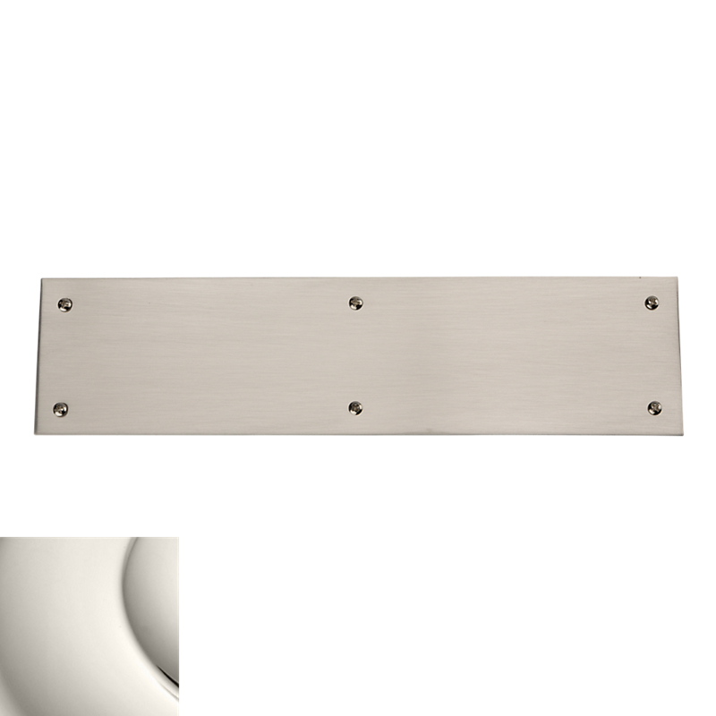 2121140 3 X 12 In. Square Edge Push Plate, Polished Nickel