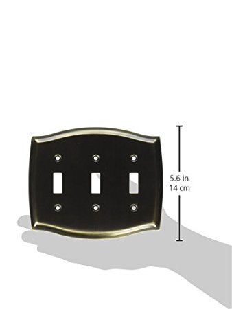 4780050 Triple Toggle Colonial Switch Plate - Antique Brass