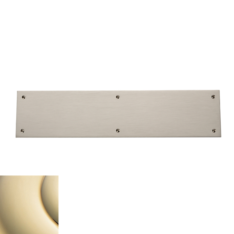 2123003 3.5 X 15 In. Solid Brass Square Edge Push Plate - Polished Brass