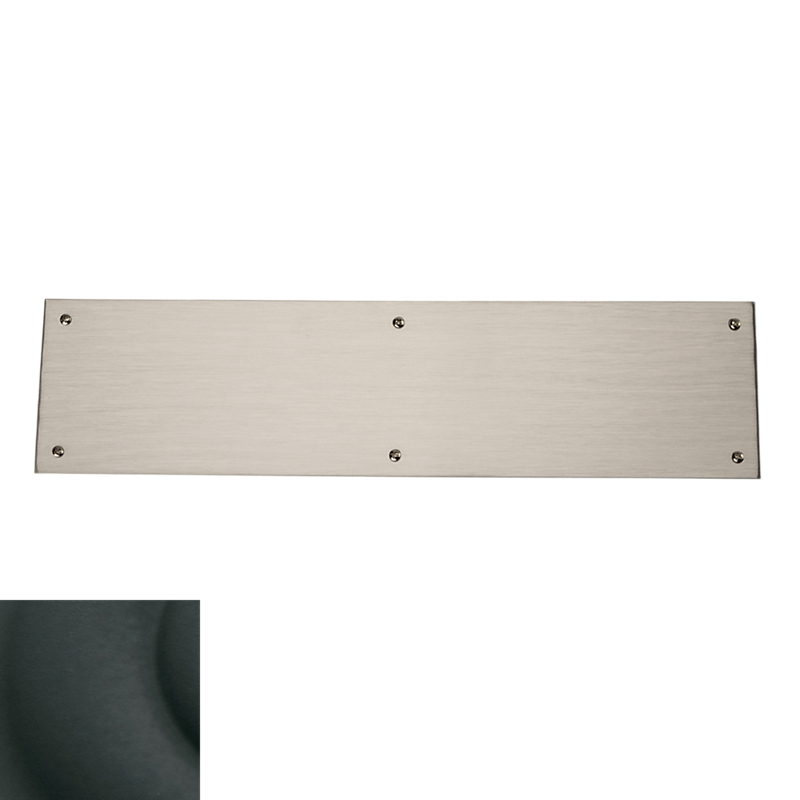 2124190 4 X 16 In. Solid Brass Square Edge Push Plate - Satin Black