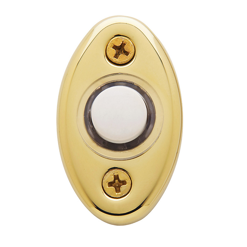 4852003 Oval Bell Button - Polished Brass