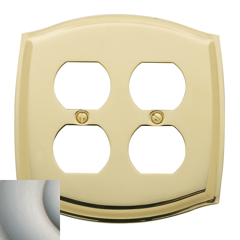 4781150 Double Outlet Colonial Switch Plate - Satin Nickel