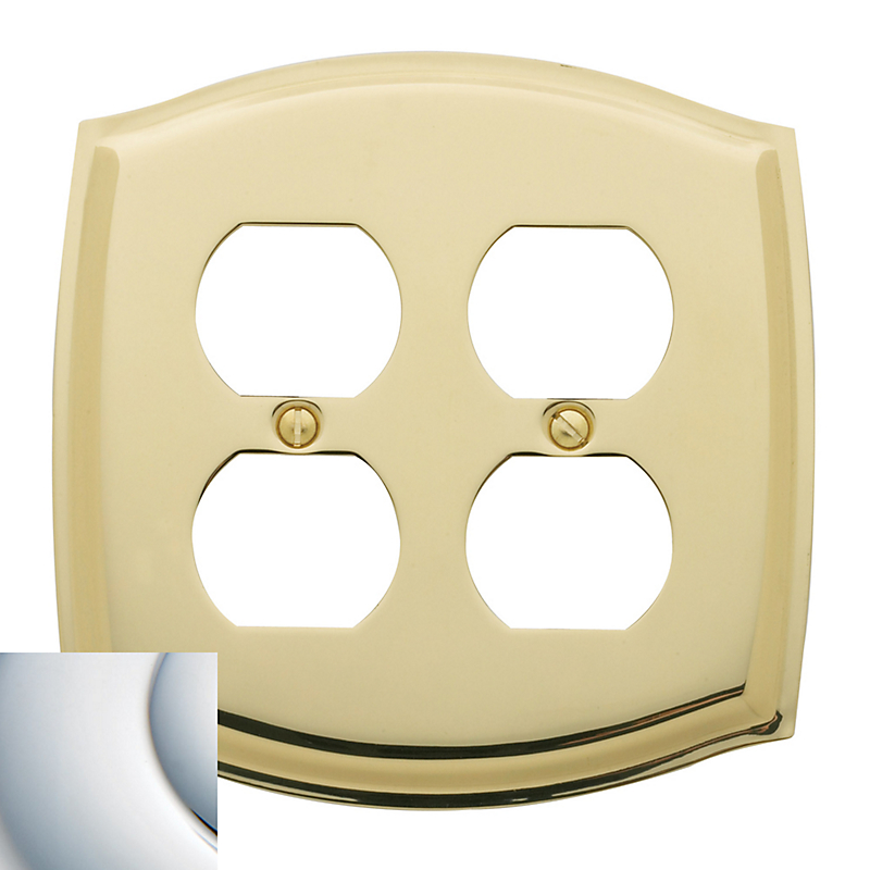 4781260 Double Outlet Colonial Switch Plate - Polished Chrome