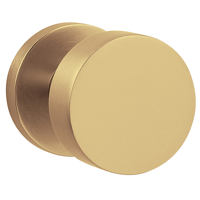 5055034mr Pair Of Estate Knobs Without Rosettes, Lacquered Vintage Brass