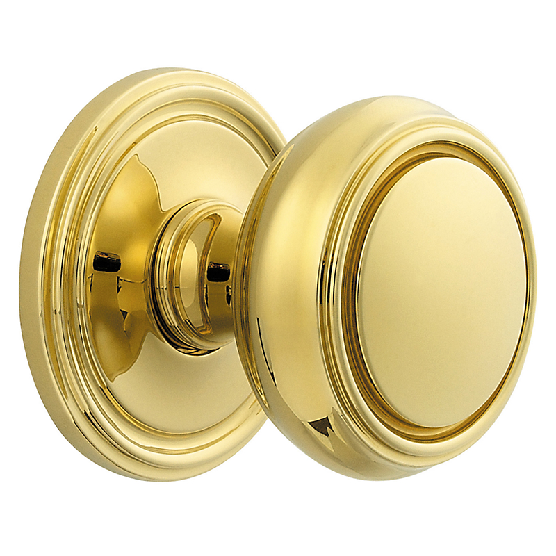 5068031mr Pair Of Estate Knobs Without Rosettes, Non-lacquered Brass