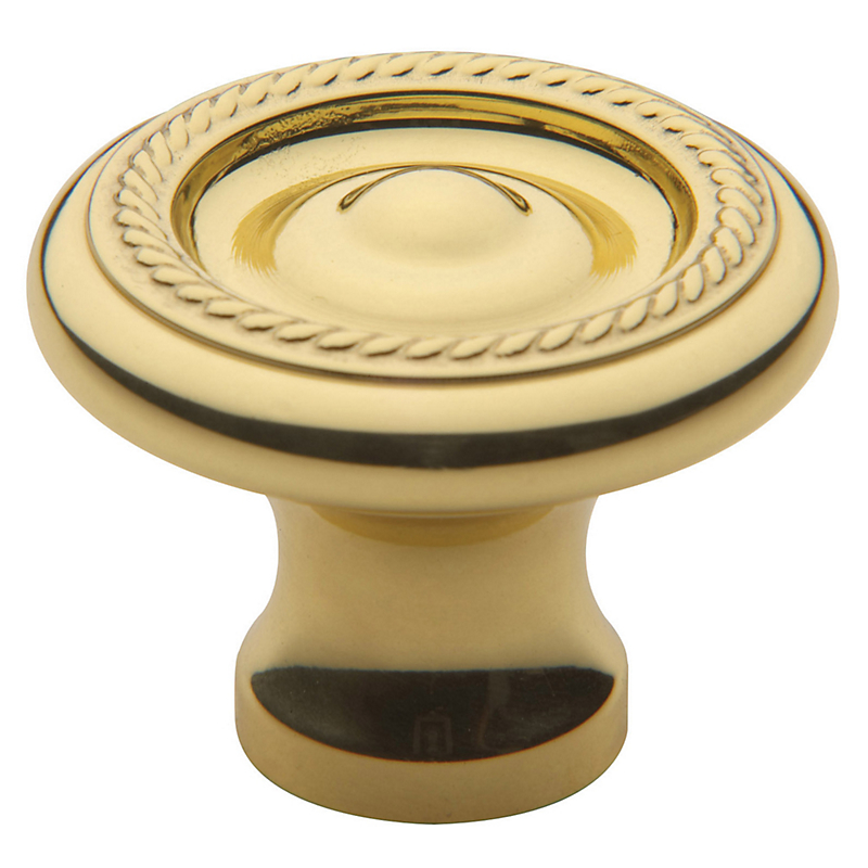 4646030 1.5 In. Rope Mushroom Cabinet Knob, Polished Brass