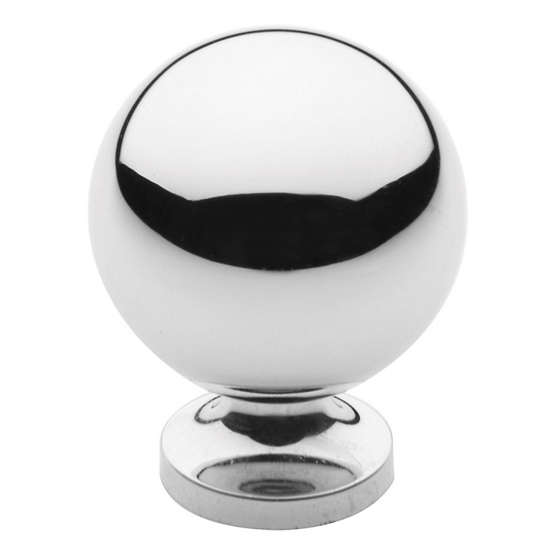 1 In. Round Cabinet Knob, Polished Chrome