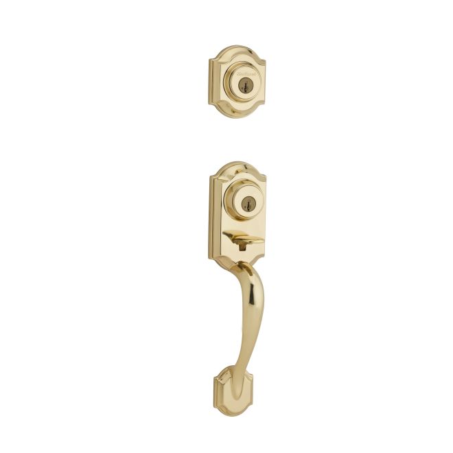 Kwikset 554mnhlip-3s Montara Two-point Locking Double Cylinder Handleset With Smartkey, Polished Brass