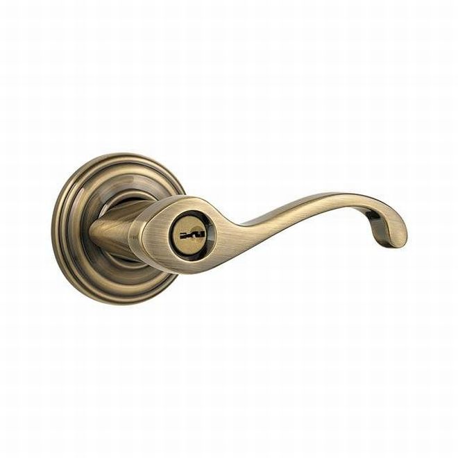 UPC 883351000208 product image for Kwikset 740CHL-5 Commonwealth Entry Lever Featuring SmartKey, Antique Brass | upcitemdb.com