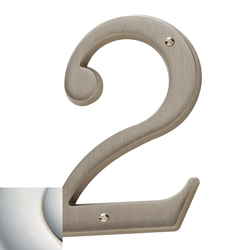 90672055 Cd House Number 2, Polished Nickel With Lifetime